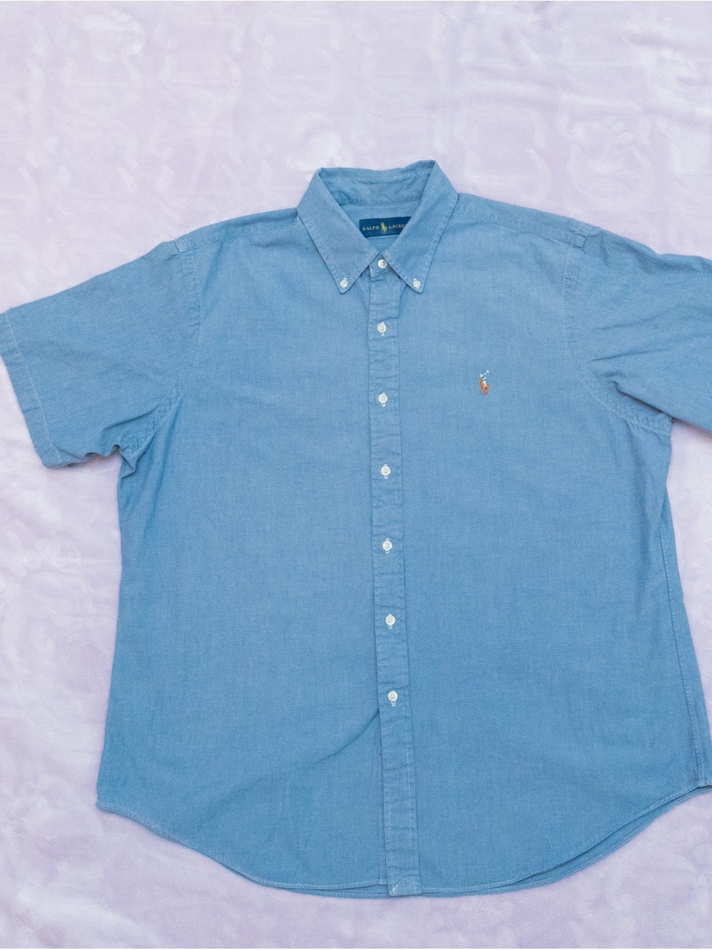 Ralph Lauren Light Blue Short-Sleeve Button-Down Shirt